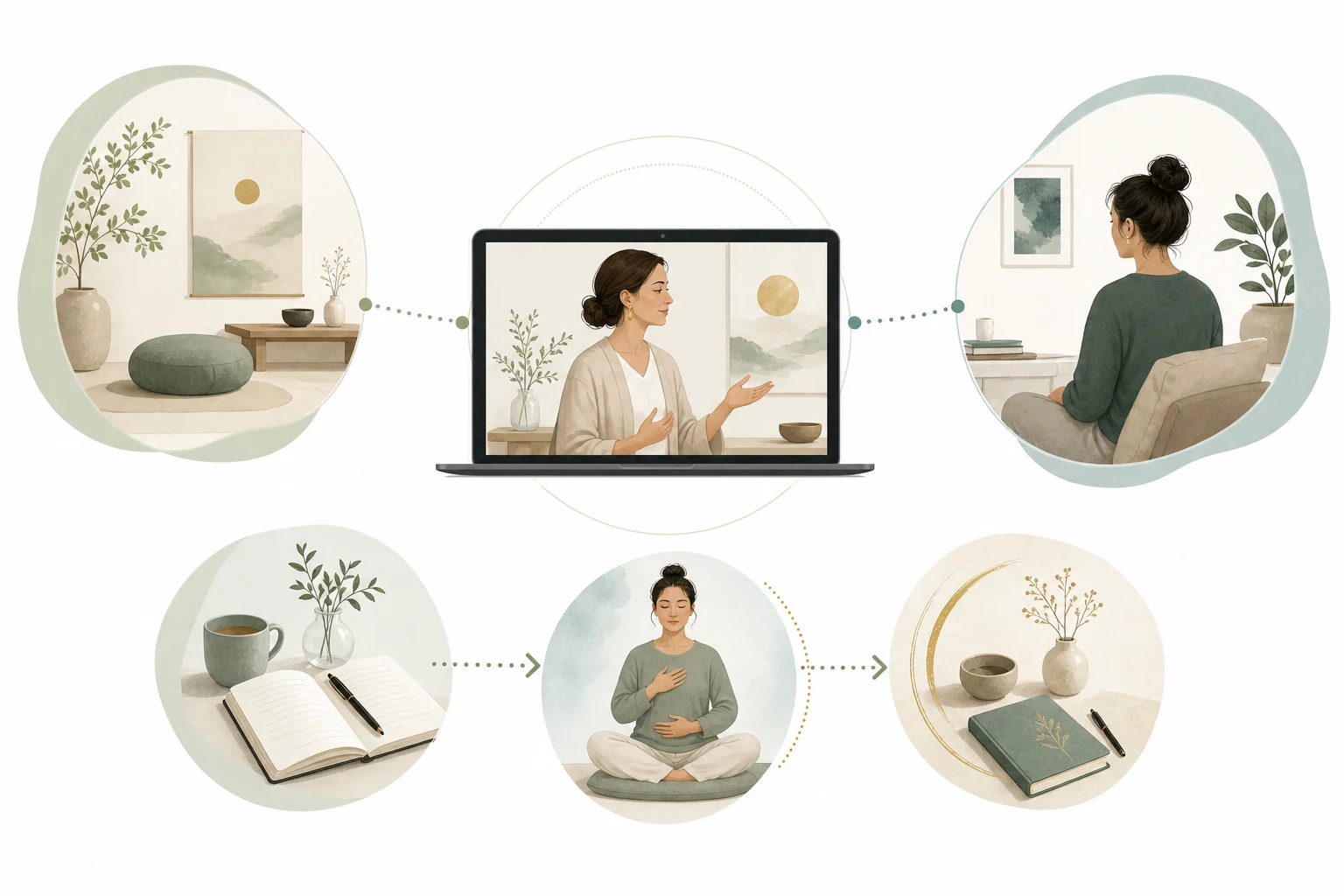 Two-column comparison: Online vs In-Person attunements