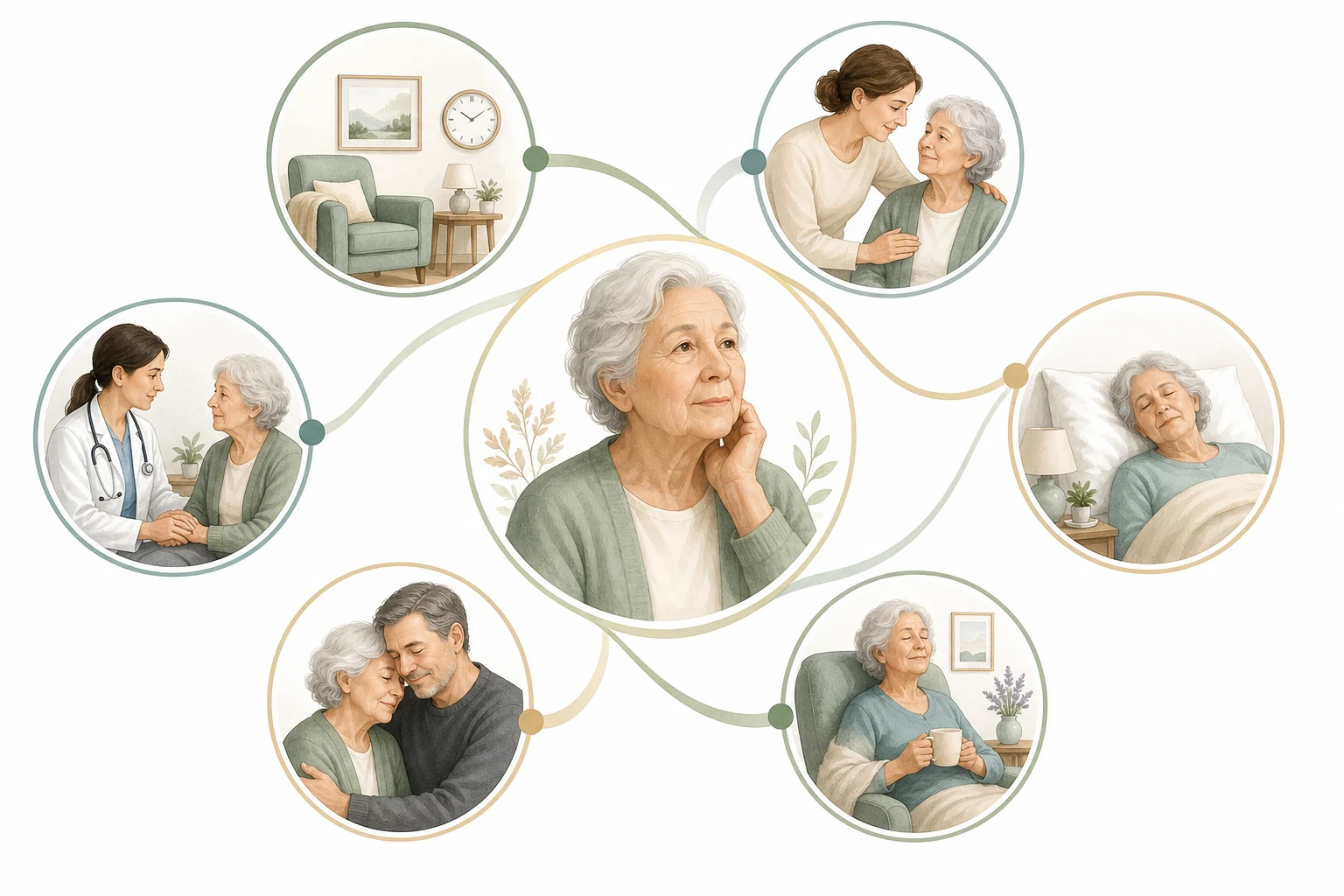 Simple diagram: Memory Loss → Reiki (Relaxation, Stress Reduction) → Brain Health