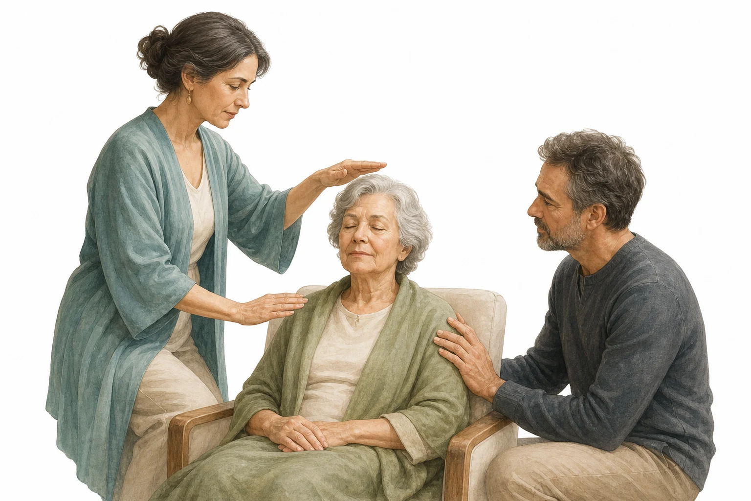 A person with a calm mind, receiving Reiki for brain health and focus