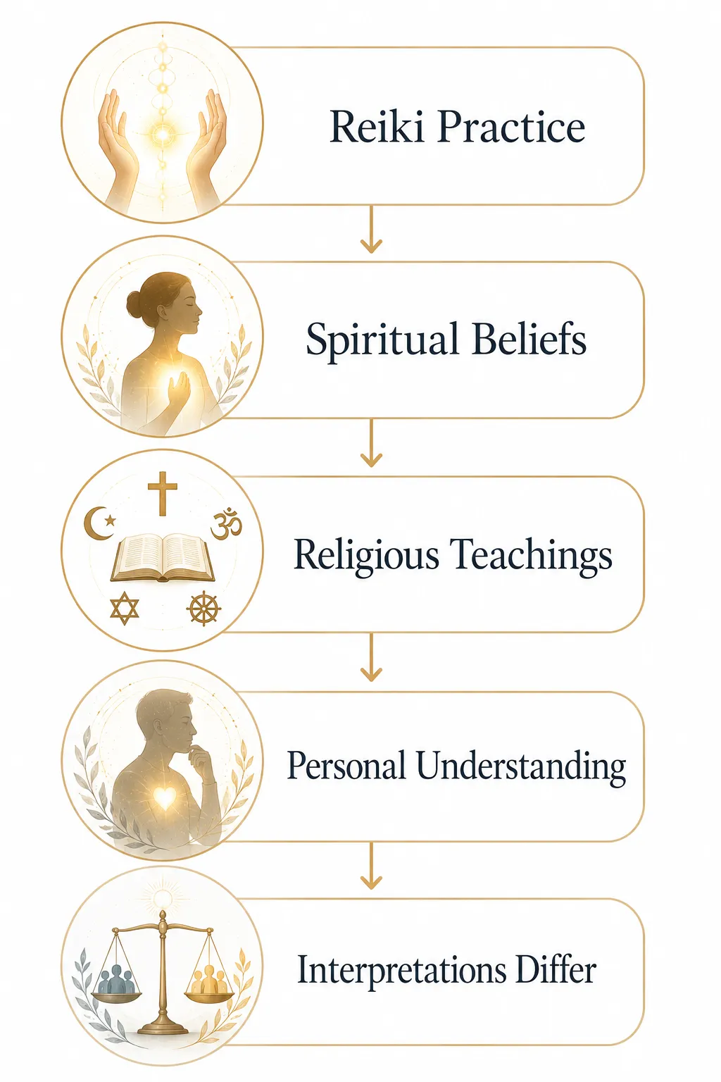 Spectrum from 'Compatible (Ki is God's energy)' to 'Not Compatible (Ki conflicts with monotheism)'