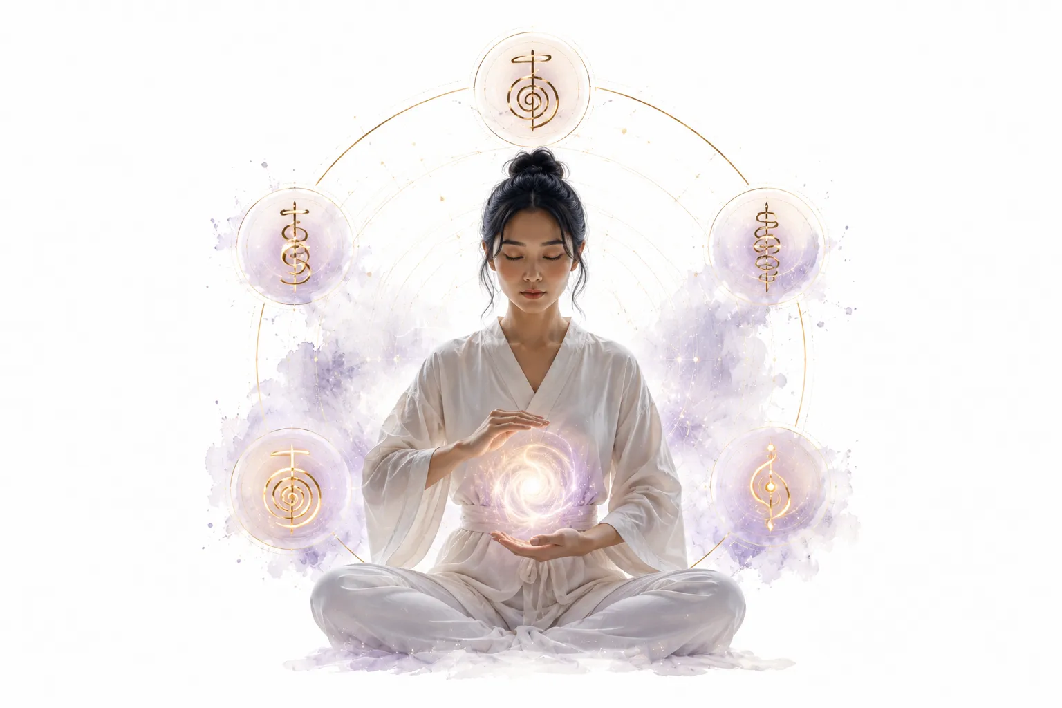 Reiki symbol with intention and energy flowing, showing how symbols work