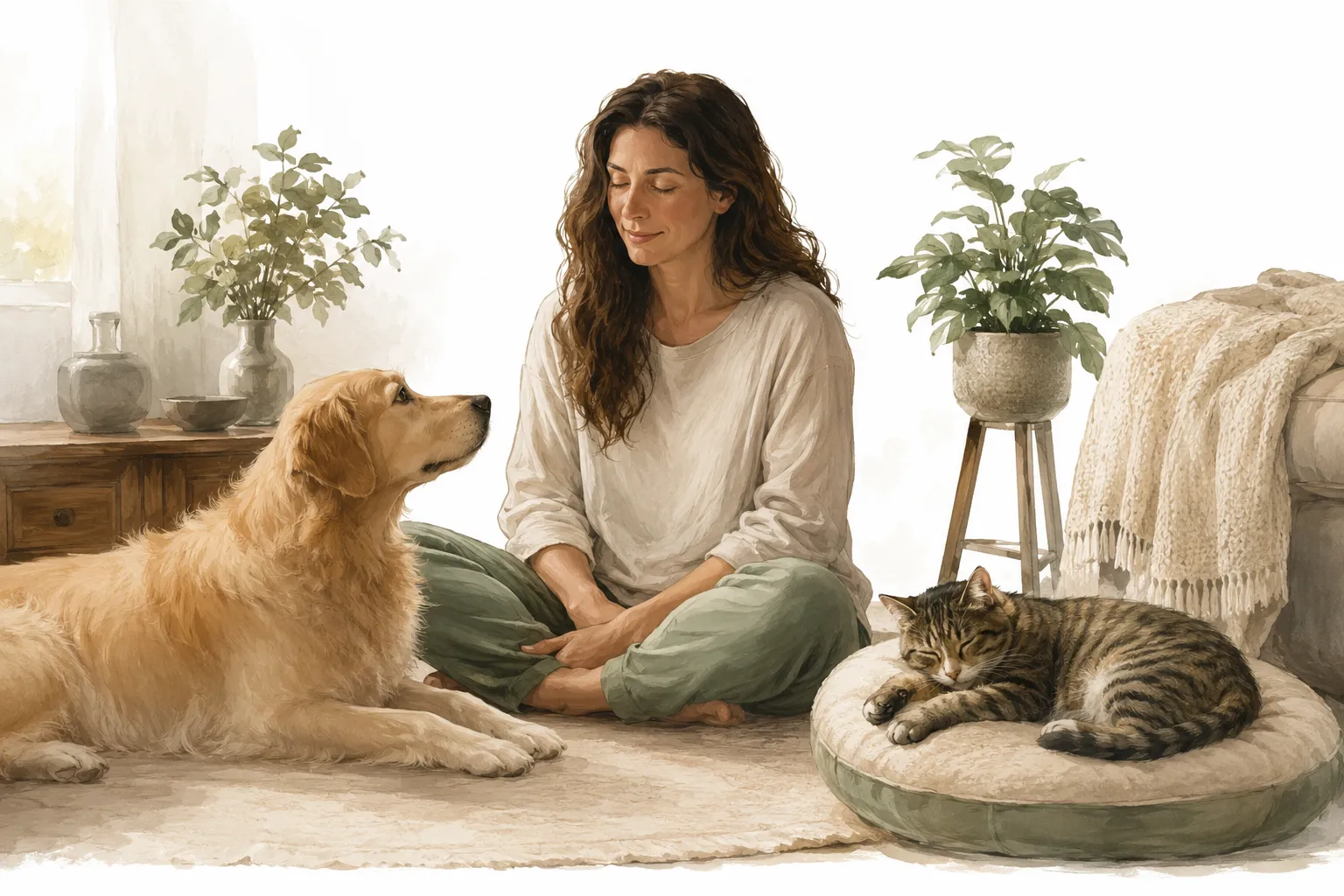 Pet approaching for Reiki, representing consent