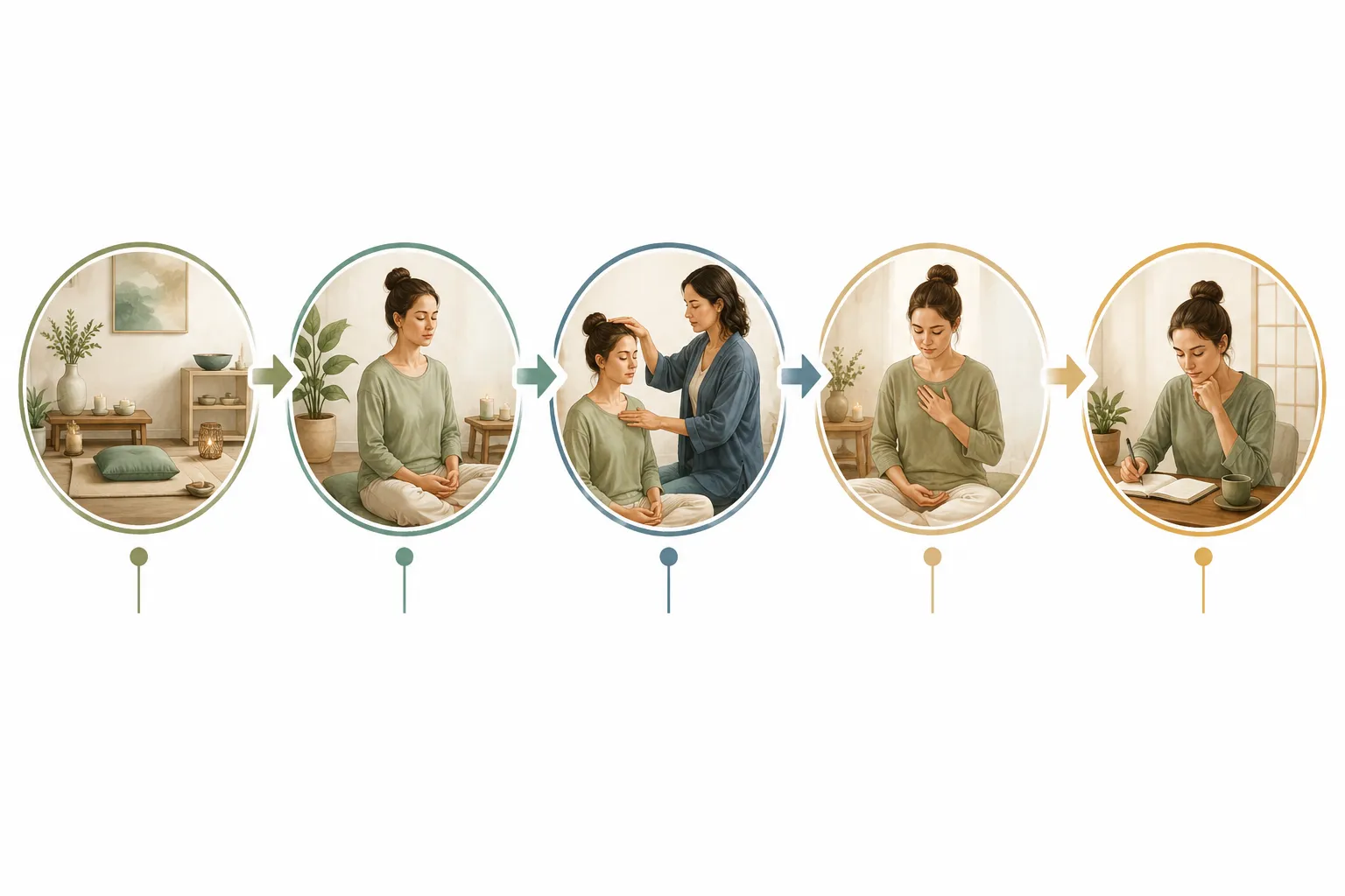Flow diagram: Preparation to Ceremony to Opening to Integration