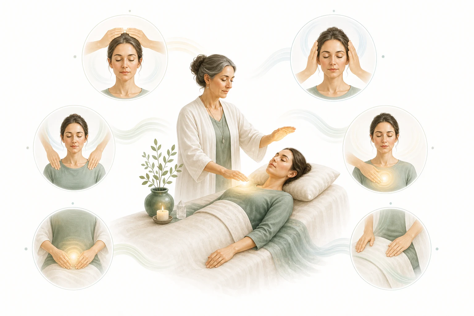 Body outline with numbered hand positions from head to feet