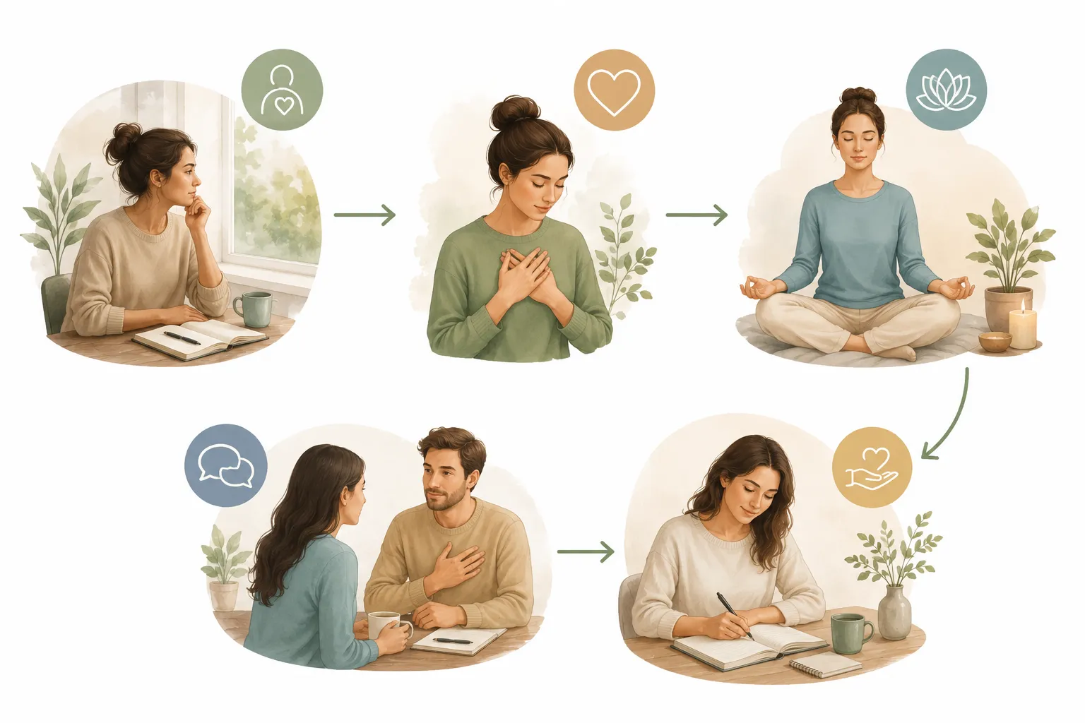 Step-by-step diagram: Prepare, Intend, Visualize, Send, Trust