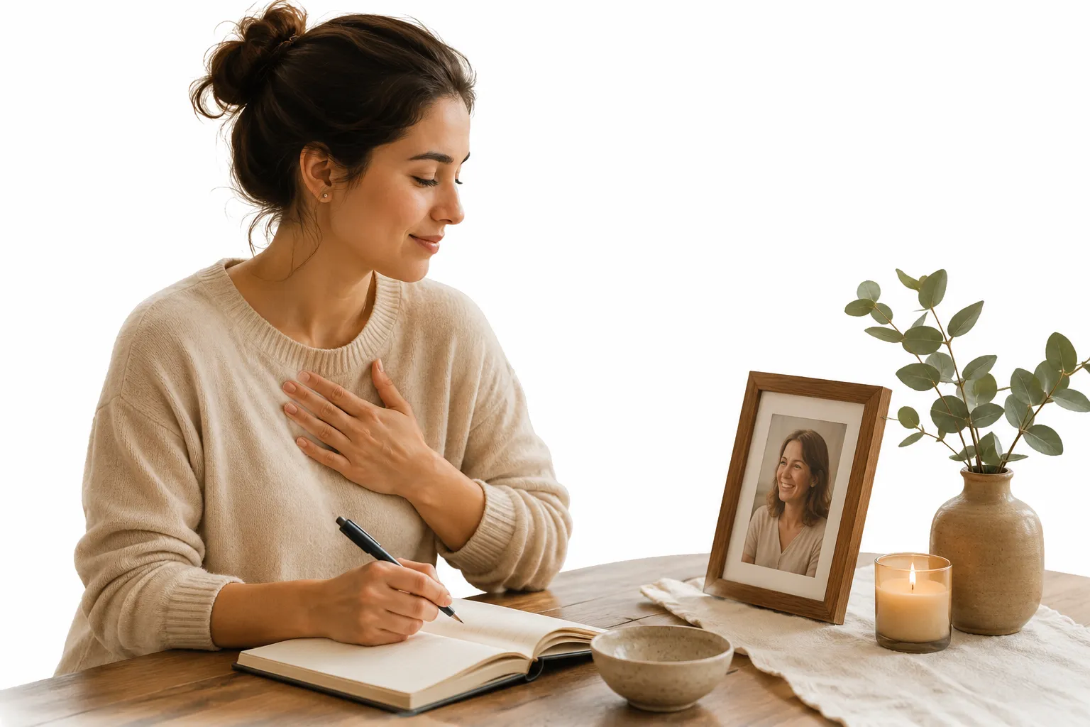 Heart and energy flowing across distance to a loved one