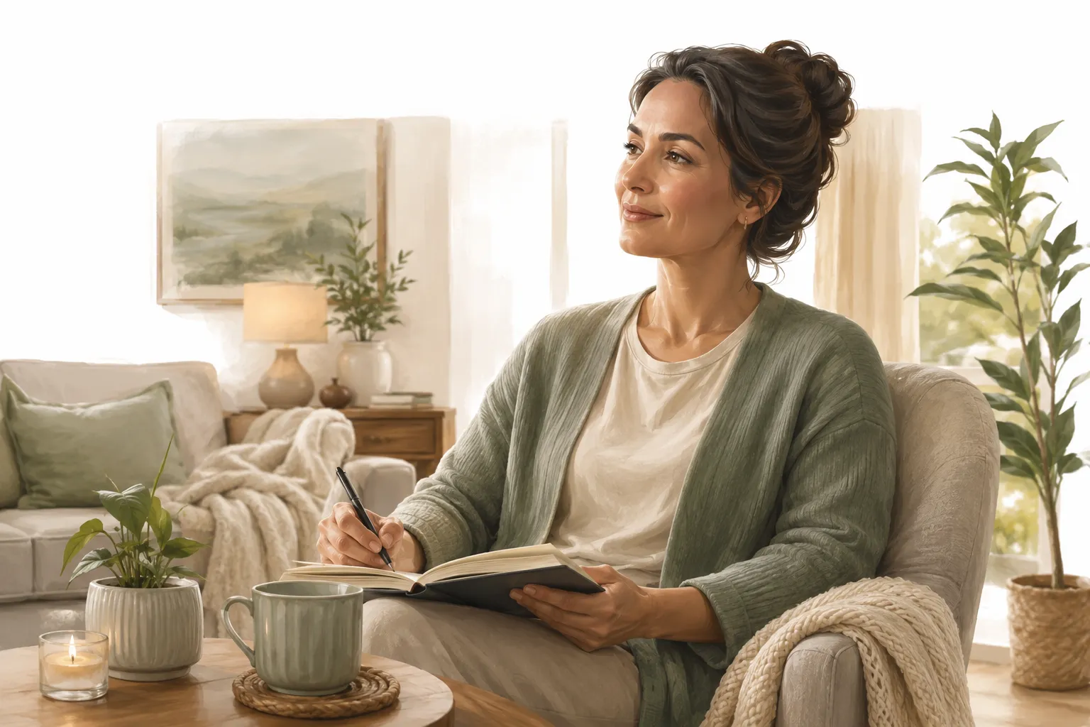 Person feeling relaxed and peaceful after distance Reiki