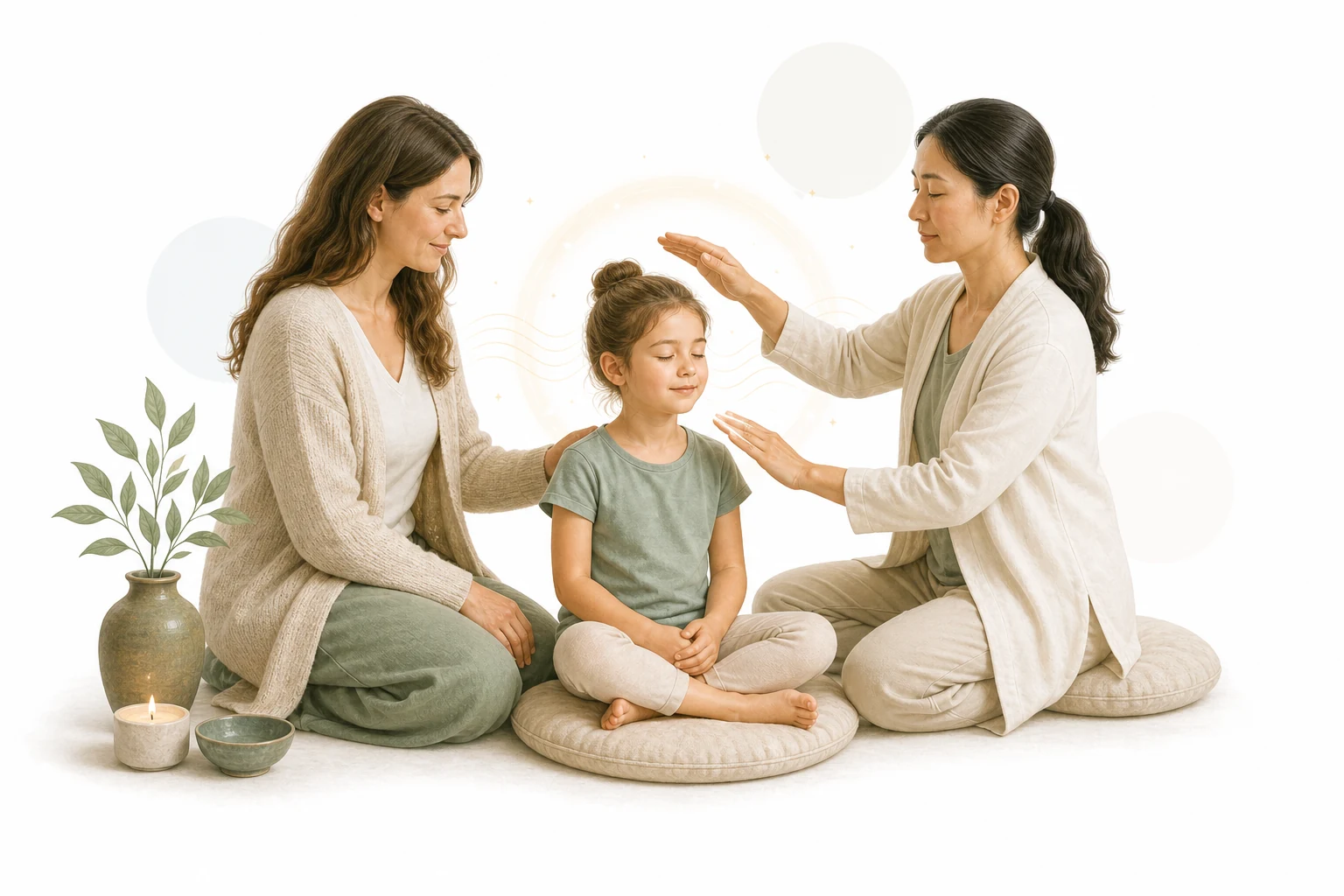 Child receiving Reiki, representing children and Reiki attunement