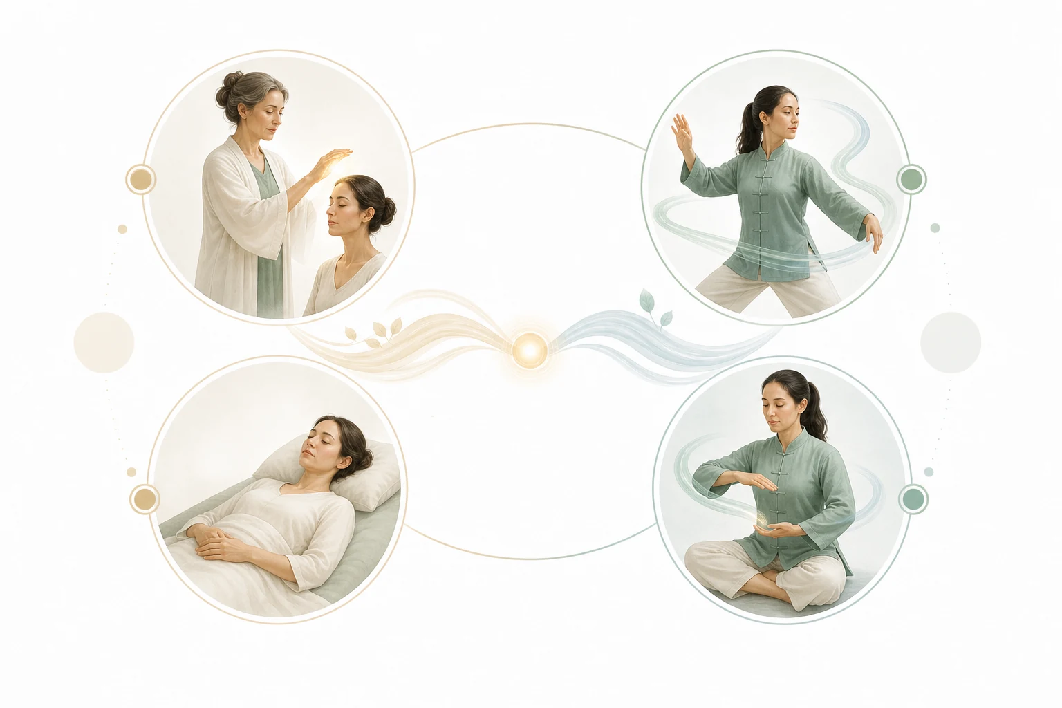 Two-column comparison: Reiki vs Qigong