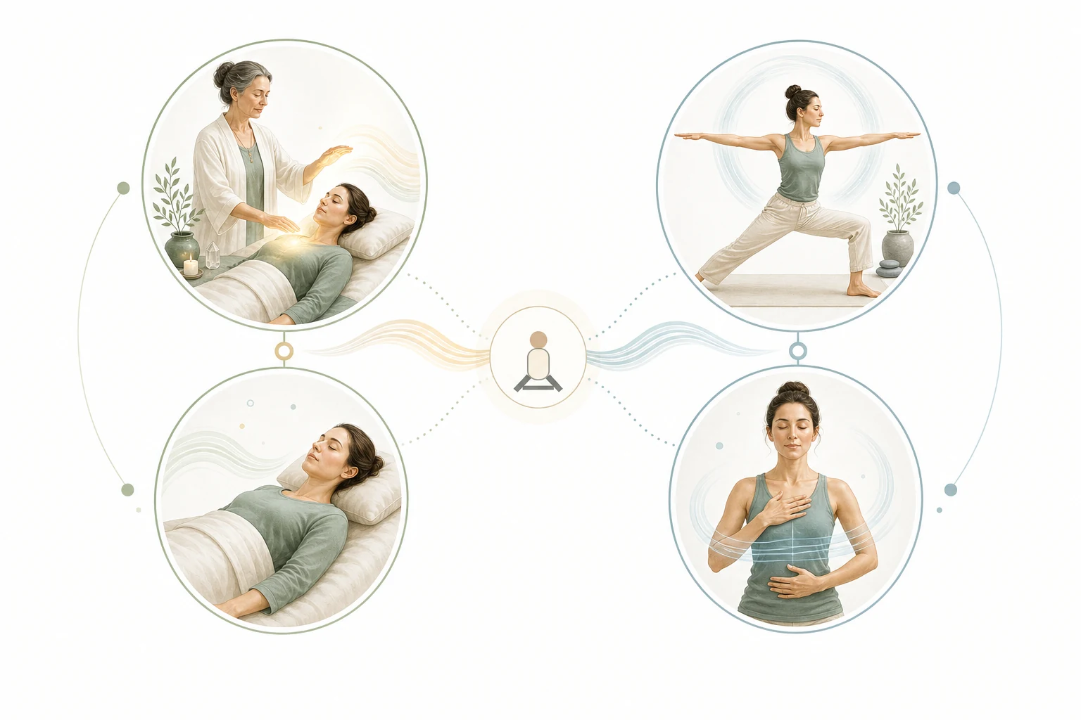 Two-column comparison: Reiki vs Yoga