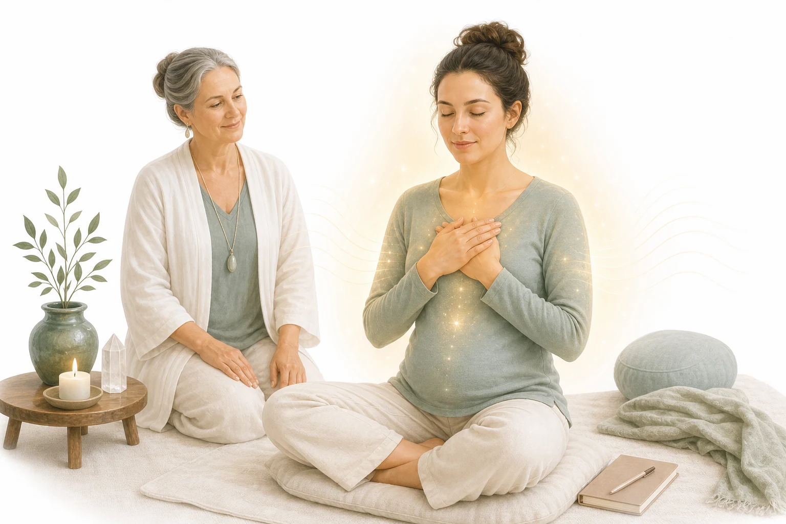 Person resting after a Reiki attunement, representing the integration period