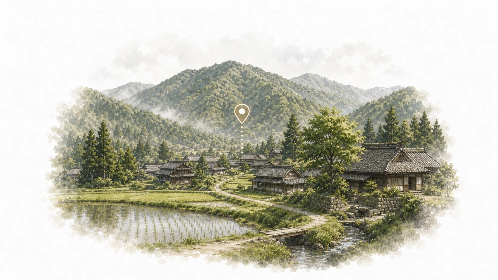 Mountain village in Gifu Prefecture, representing Usui's birthplace