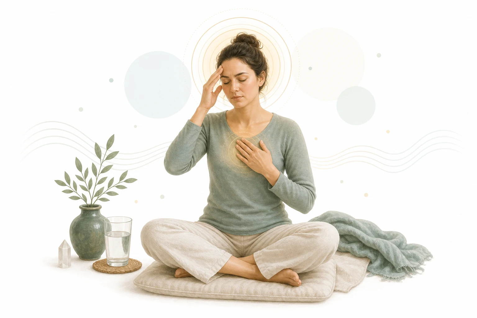 Person holding their head, representing headache after attunement